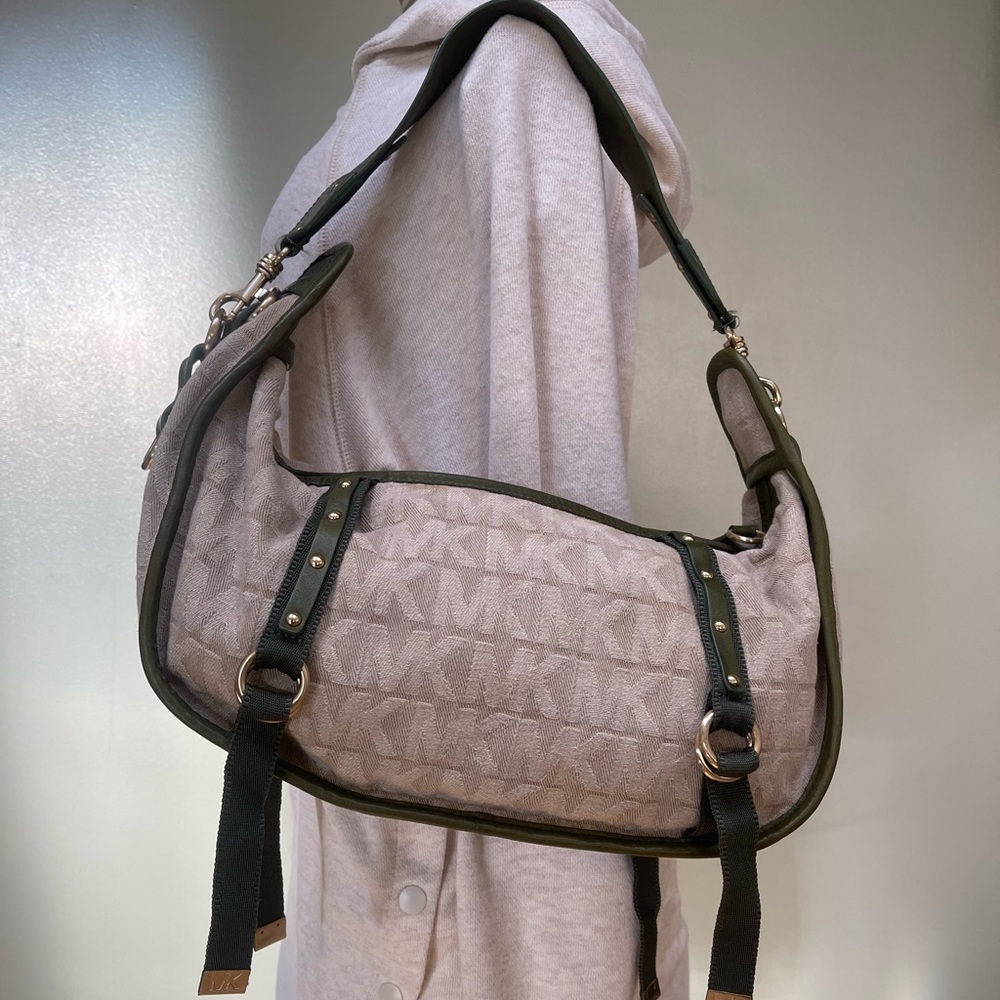 Michael Kors Canvas Mini Hobo Satchel Bag